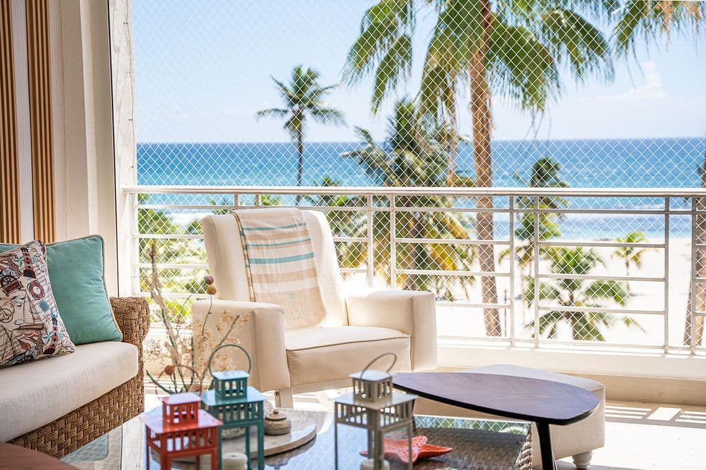 Balcony overlooking the Caribbean
